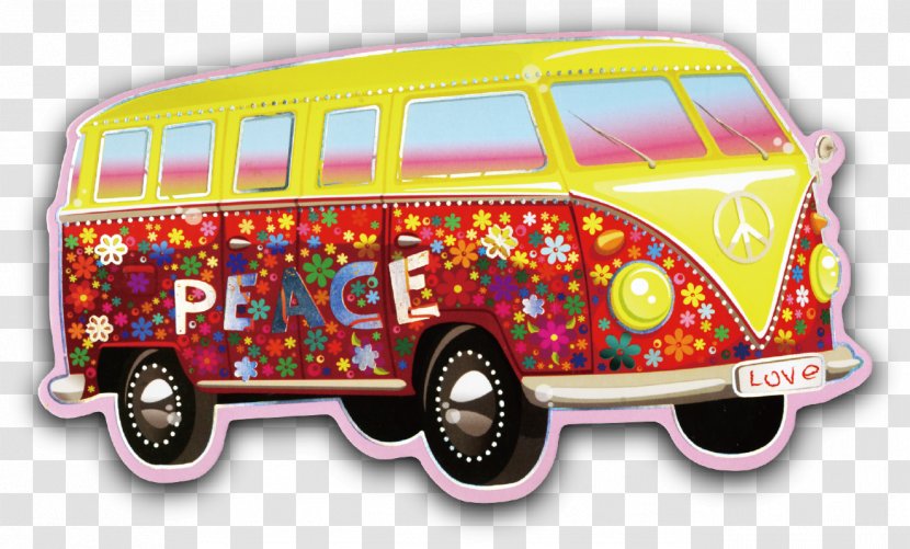 Volkswagen Type 2 Car Van Hippie - Cartoon Bus Transparent PNG