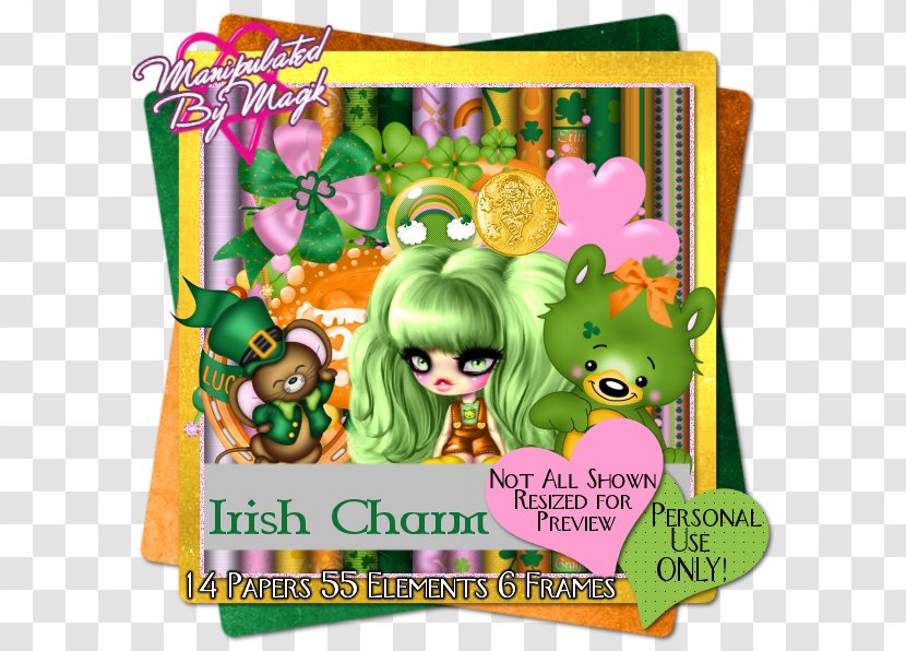 Green Toy Cartoon Character Font - Secret Garden Wind Transparent PNG
