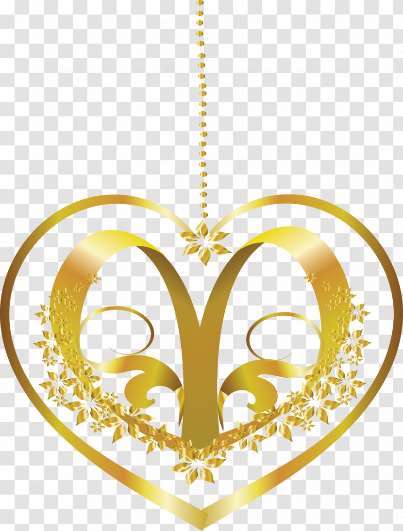 Heart Valentine's Day Blog Clip Art - Yellow - Gold Transparent PNG