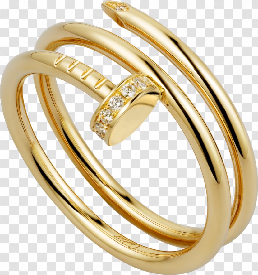 Ring Jewellery Cartier Nail Diamond - Gold Transparent PNG