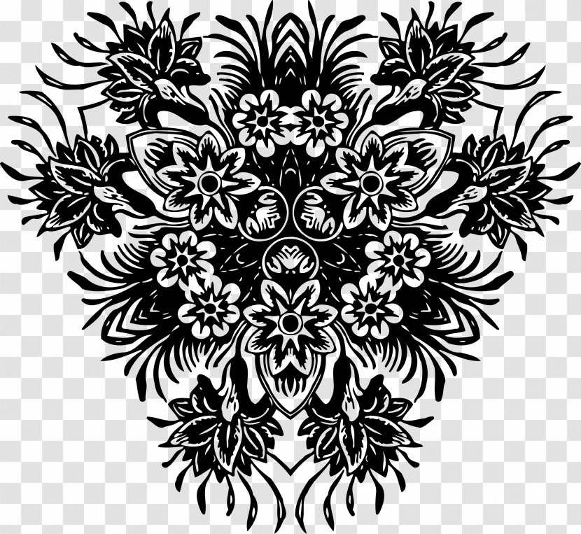 Flower Black And White Vase Clip Art - Floral Design Transparent PNG