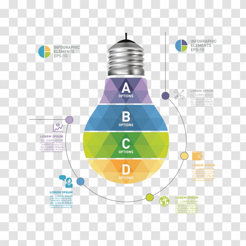 Diagram Graphic Design - Information - Vector Color Bulb Map Transparent PNG