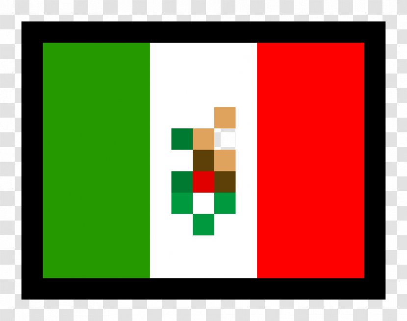 Flag Of Mexico Pixel Art - Green Transparent PNG
