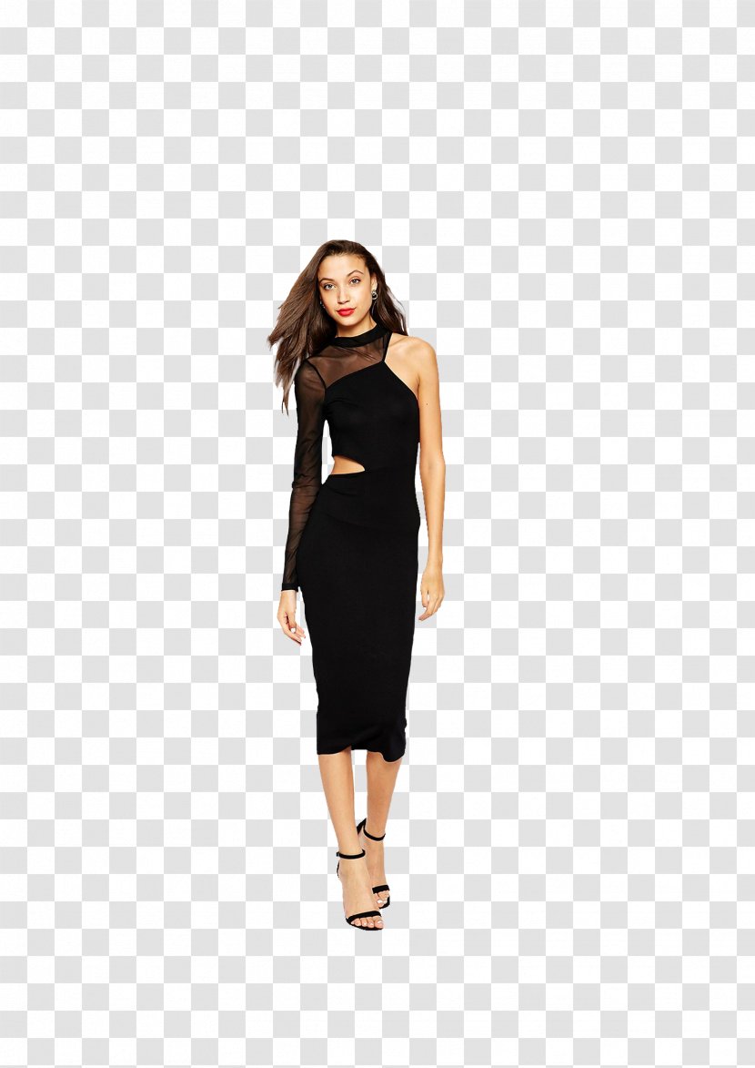 Little Black Dress Shoulder Elegant People Sleeve - Cutouts Transparent PNG