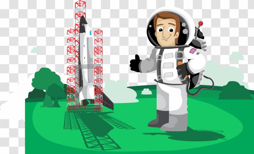 Astronaut Outer Space Rocket Spacecraft - Vector Transparent PNG