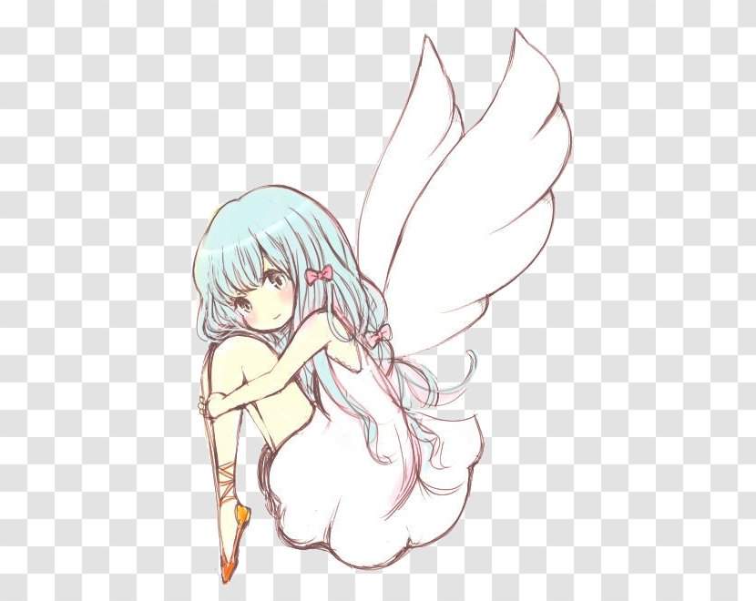 Drawing Line Art /m/02csf Cartoon - Angel Baby Transparent PNG