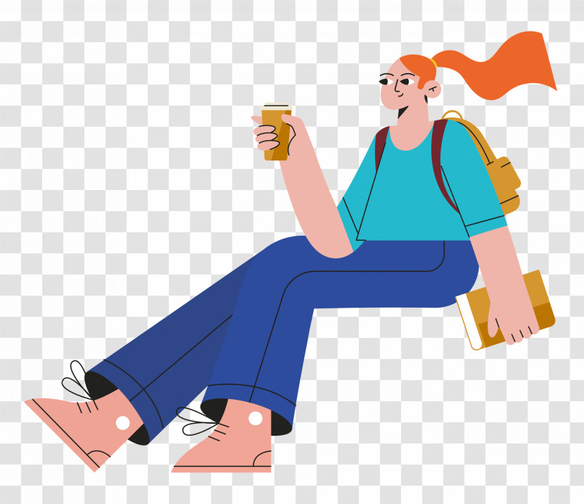 Lady Sitting On Chair Transparent PNG