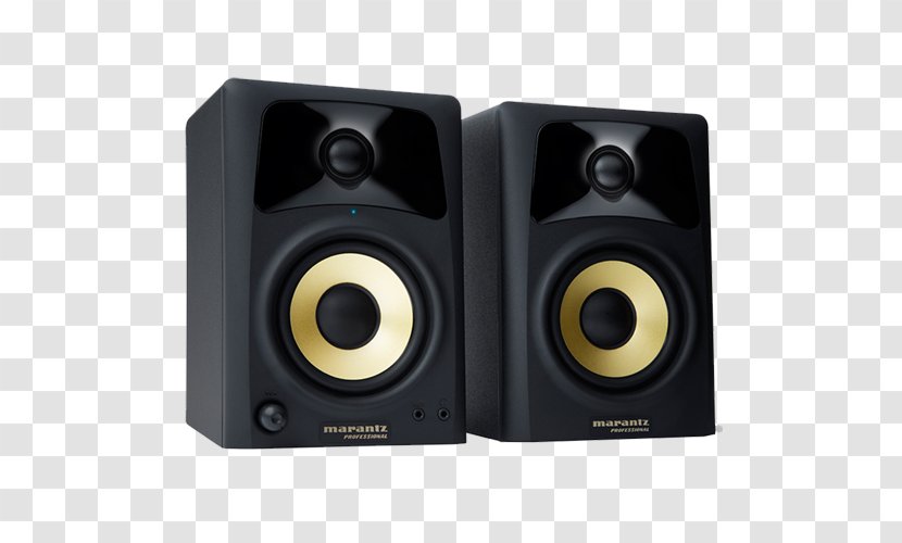 Microphone Studio Monitor Marantz Digital Audio Loudspeaker - Powered Speakers - Guitar Volume Knob Transparent PNG