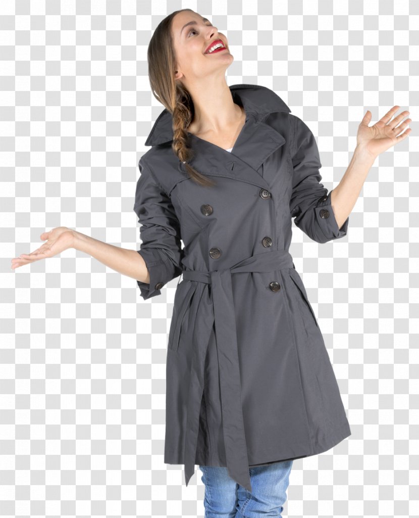 Trench Coat Raincoat Regenbekleidung Overcoat - Neck - Rainy Day Transparent PNG