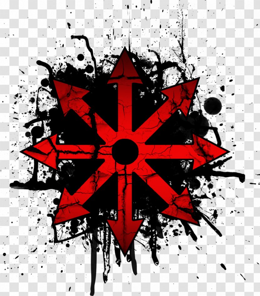 Warhammer 40,000 Symbol Of Chaos Daemon - Black And White Transparent PNG