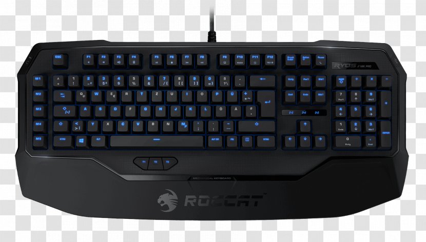 Computer Keyboard Roccat Gaming Keypad USB Electrical Switches - Electronic Device Transparent PNG