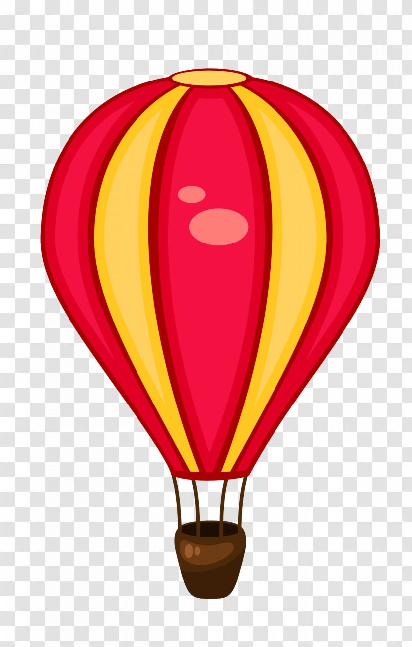 Hot Air Balloon Cartoon Illustration - Vector Red Material Transparent PNG