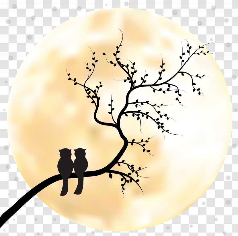 Silhouette Romance - Tree - Couple Bird Transparent PNG