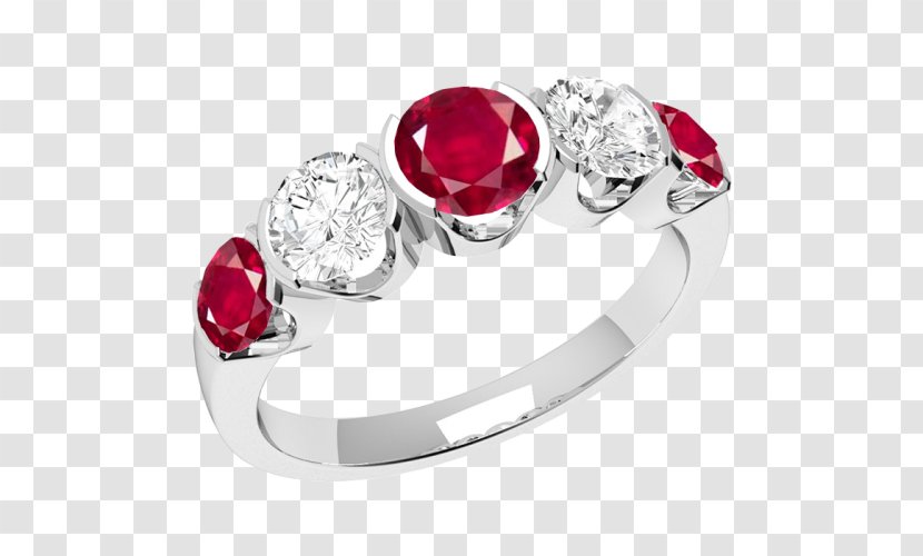Ruby Eternity Ring Gold Diamond Body Jewellery - Rings Transparent PNG
