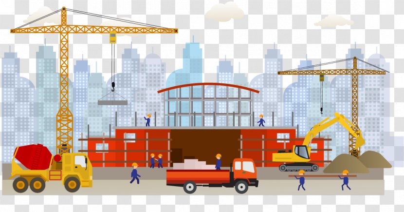 Building Architectural Engineering Heavy Equipment Illustration - Construction Site - Vector City Material Transparent PNG