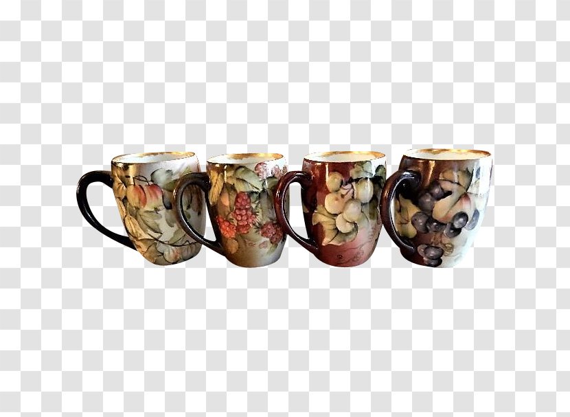 Coffee Cup Ceramic Mug Glass - Hand Painted Grapes Transparent PNG