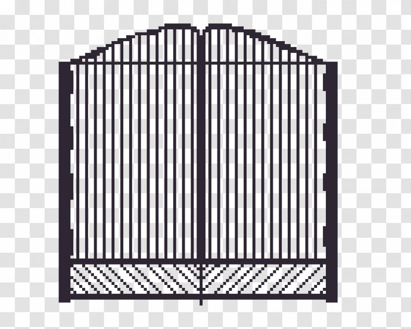 Pixel Art Fortified Gateway - Black And White - Gate Transparent PNG