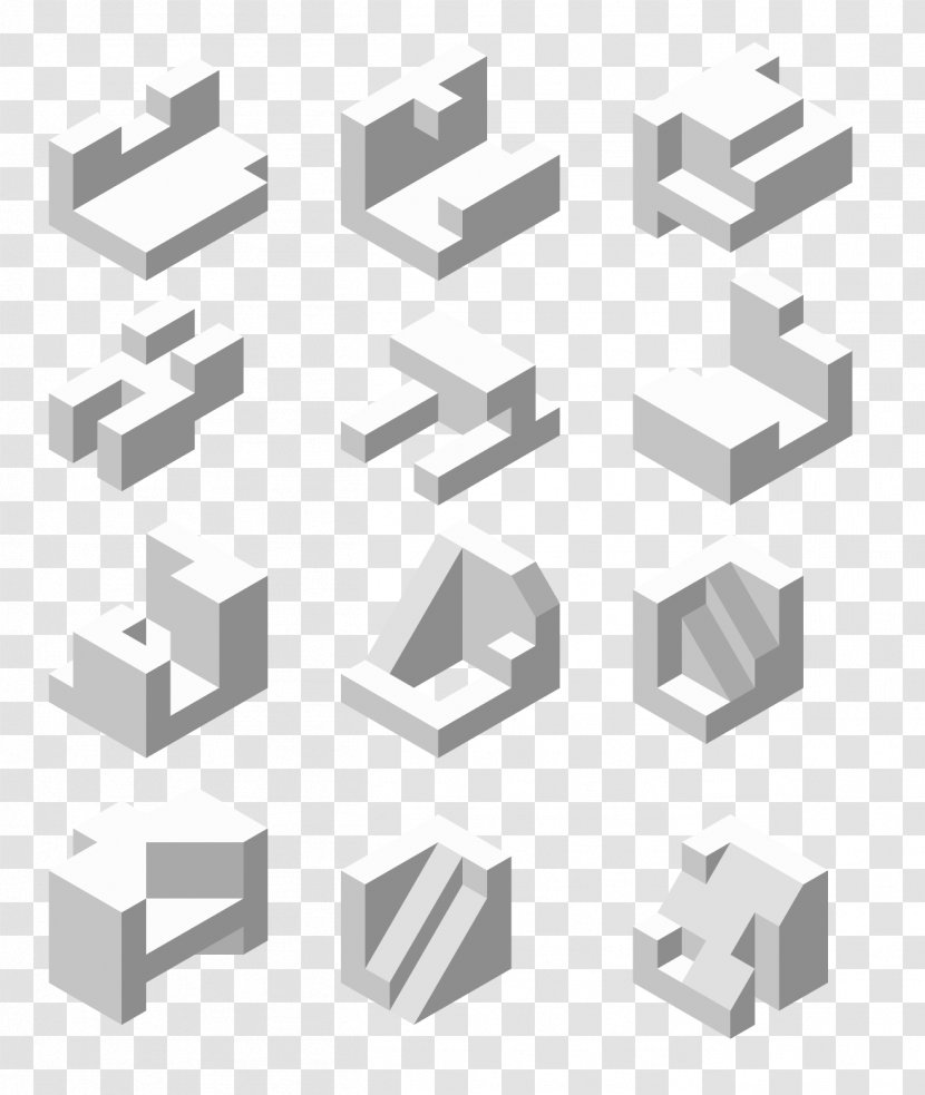 Isometric Exercise Projection Graphics In Video Games And Pixel Art Isometry - Basic Shapes Transparent PNG