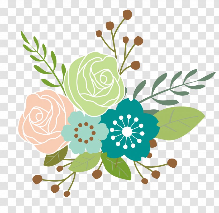 Spring Flower Clip Art - Green Transparent PNG