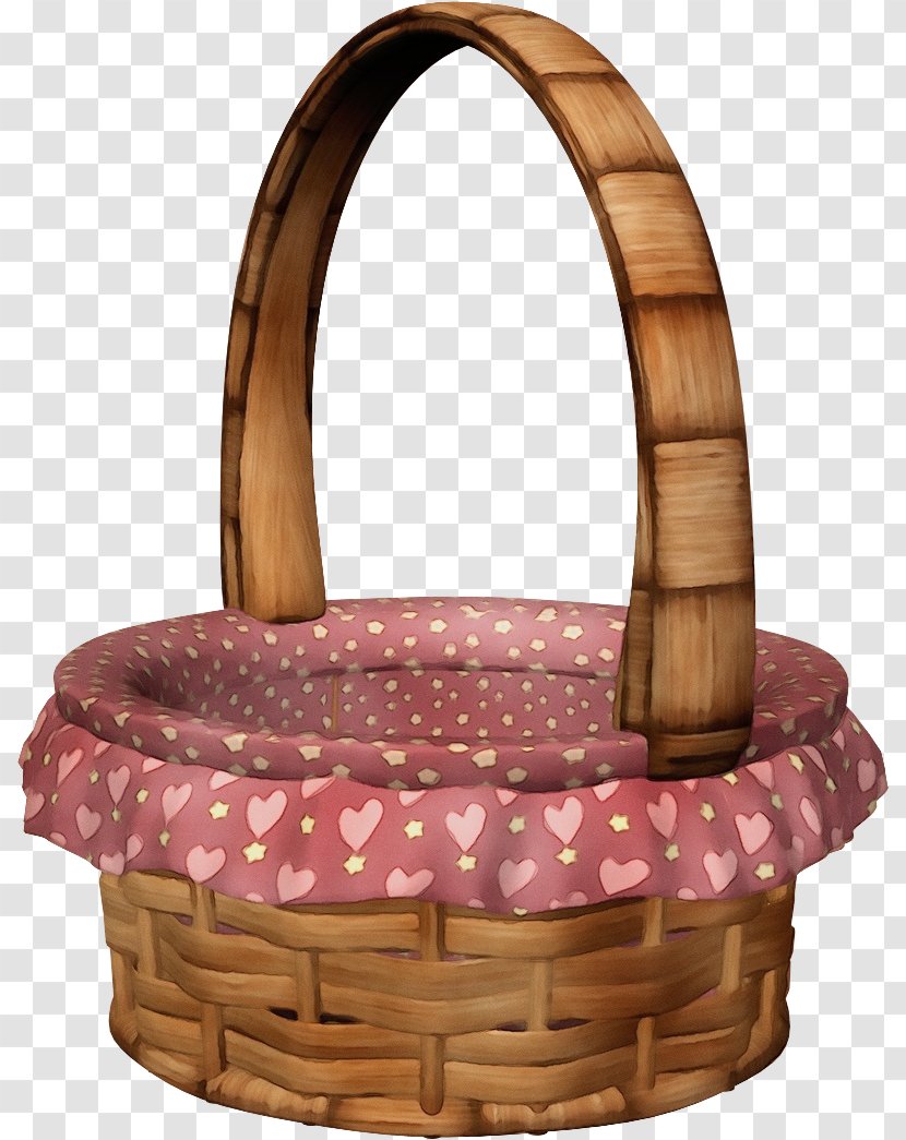 Basket Wicker Pink Home Accessories Picnic - Gift - Storage Oval Transparent PNG