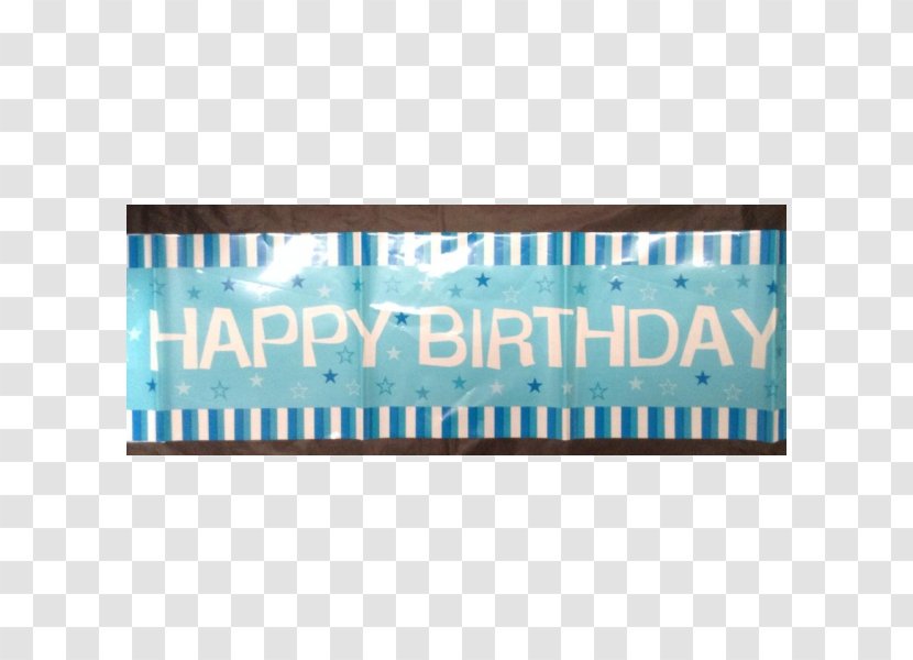 Rectangle Turquoise Font Product - Brand - Blue Birthday Banner Transparent PNG