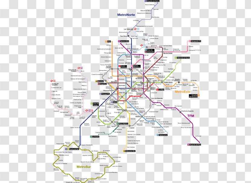Madrid Metro Rapid Transit Line 1 Bilbao - Map Transparent PNG