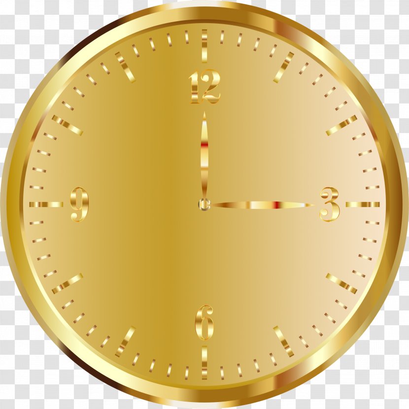 Clock Face Alarm Clocks Gold Clip Art - Digital - Watches Transparent PNG
