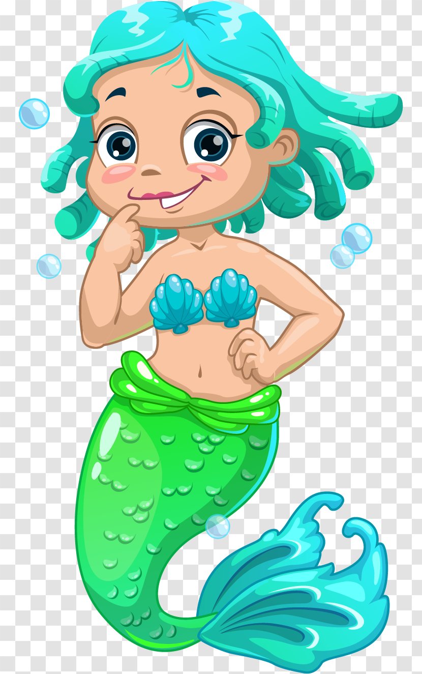 Mermaid Cartoon Illustration - Stock Photography - Vector Painted Teenage Transparent PNG