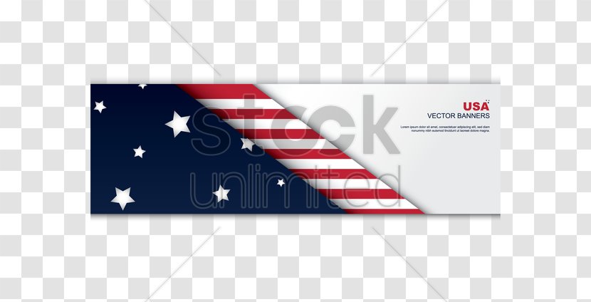 Flag Of The United States Banner - Text - Vector Transparent PNG