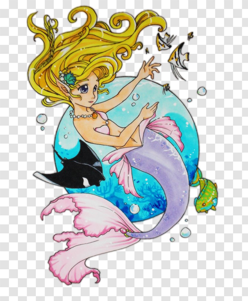 Art Mermaid Graphic Design - Watercolor Painting - Glitter Tail Transparent PNG