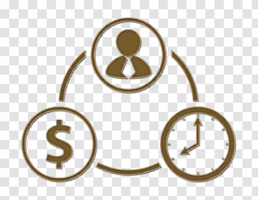 Business Icon Businessman Linked To Money And Time Icon Businessman Icon Transparent PNG