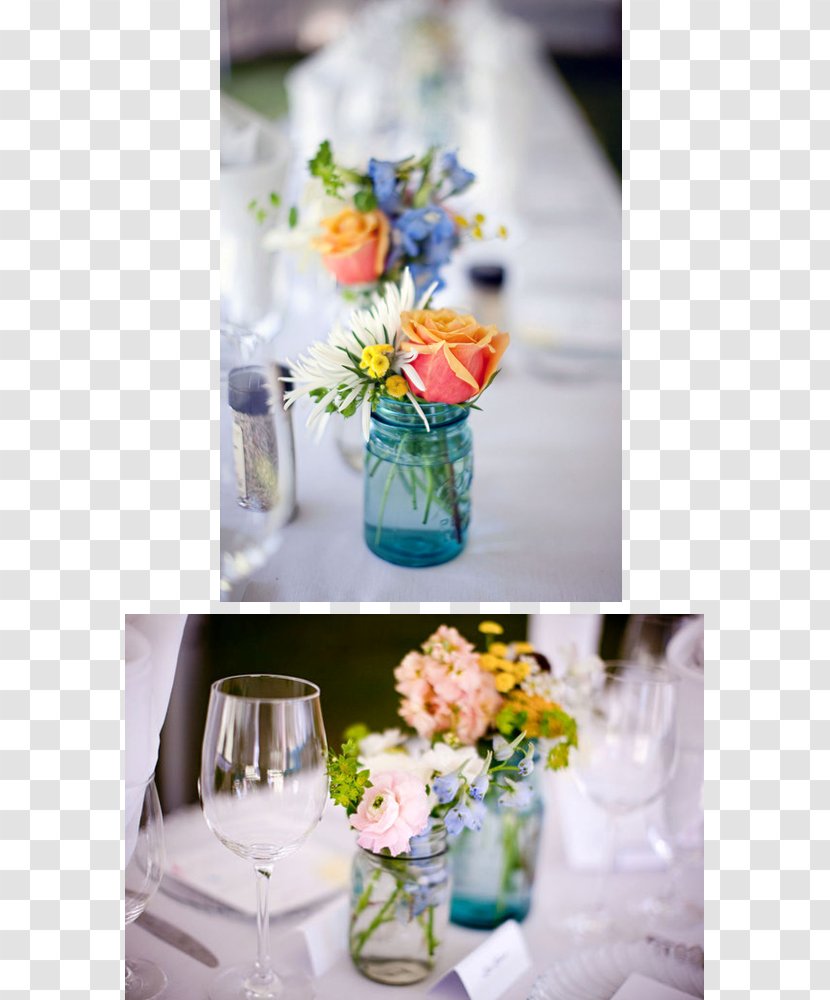 Mason Jar Floral Design Flower Vase Transparent PNG