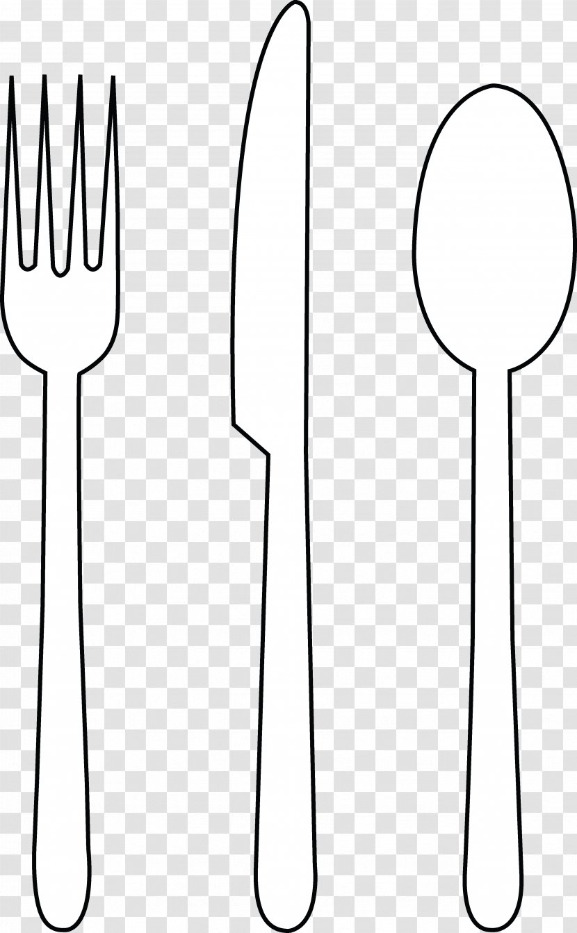White Cutlery Line Art Pattern - Fork Pictures Transparent PNG