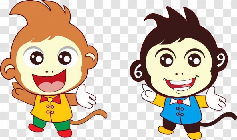 Monkey Cartoon - Flower - 2016 Auspicious Transparent PNG