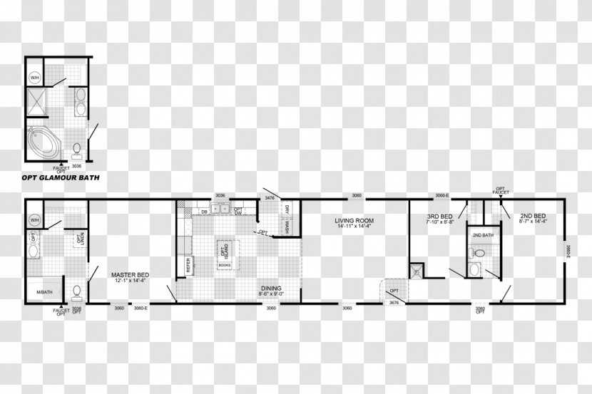 Floor Plan Furniture Bedroom Home Square Foot - Bed - Structure Transparent PNG