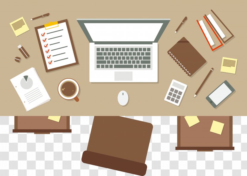 Workspace Illustration - Flat Design - Vector Top View Of The Table Transparent PNG