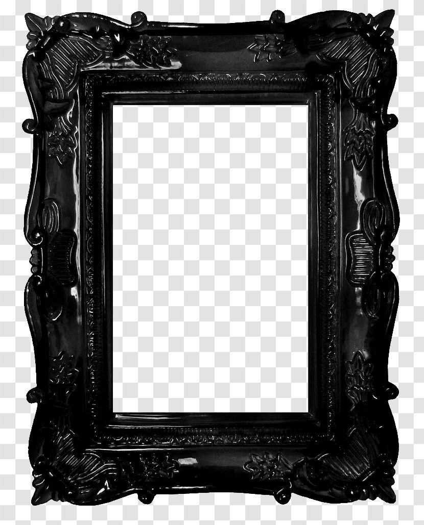 Picture Frames Mat Shabby Chic Clip Art - Glass - Black Frame Transparent PNG