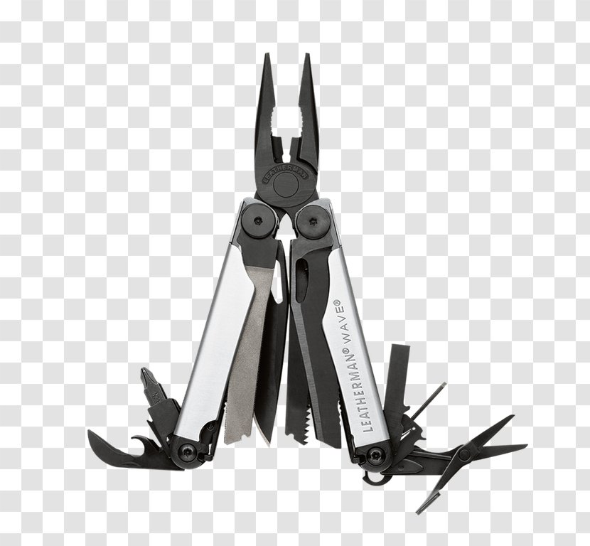 Multi-function Tools & Knives Leatherman - Black Silver Wave - Plus Multitool, Black/Silver Bit KitOthers Transparent PNG