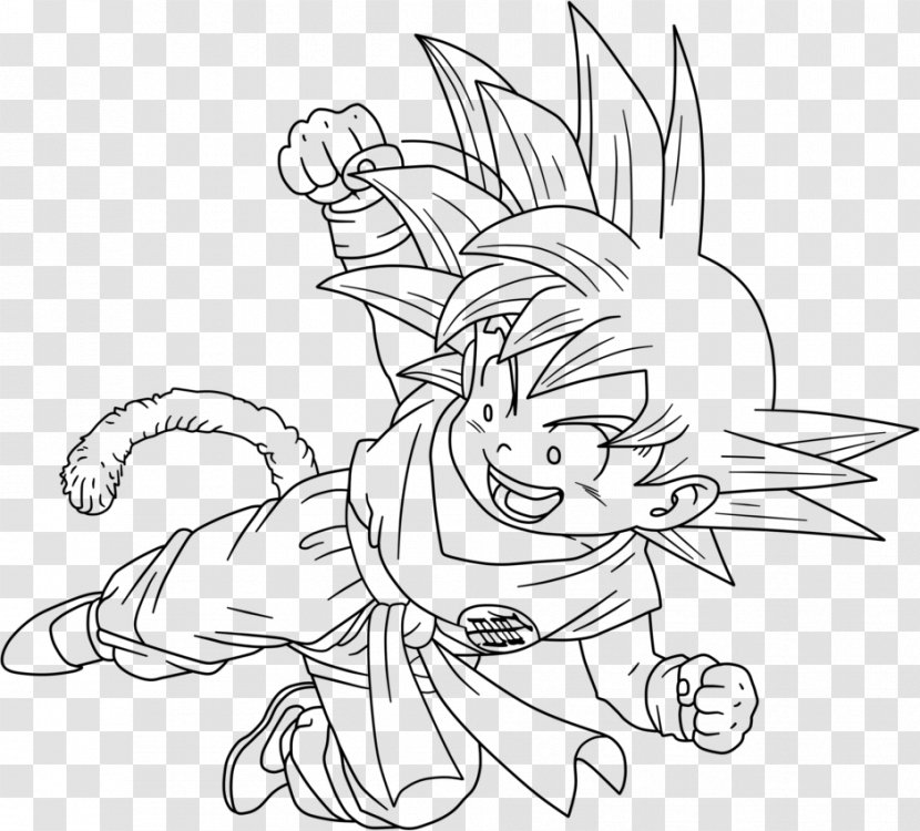 Goku Line Art Gohan Trunks Drawing - Monochrome Transparent PNG