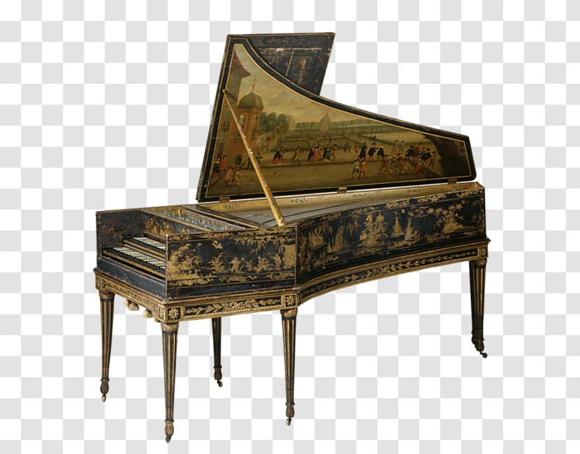 Harpsichord Musical Instruments Instrument Museum Clavichord - Heart - Flowers Decorated Transparent PNG