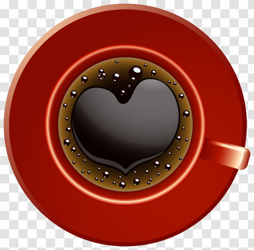 Coffee Tea Latte Cappuccino Espresso - Cup - Red With Heart Clip-Art Image Transparent PNG