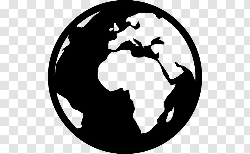 Globe Earth Clip Art - Black And White Transparent PNG
