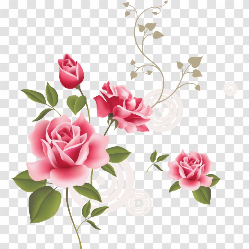 Rose Pink Clip Art - Free - Flowers Pattern Transparent PNG
