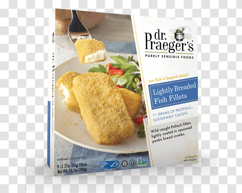 Fish Finger Fast Food Breaded Cutlet Veggie Burger Dr. Praeger's - Pollachius Transparent PNG