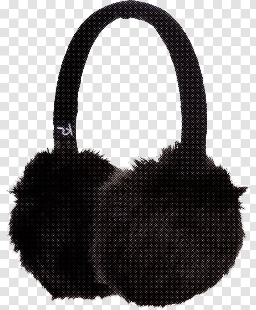 Fur Bag Black Handbag Ear Transparent PNG