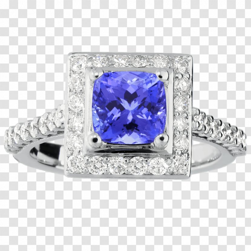 Sapphire Wedding Ring Tanzanite Diamond - Bling Transparent PNG