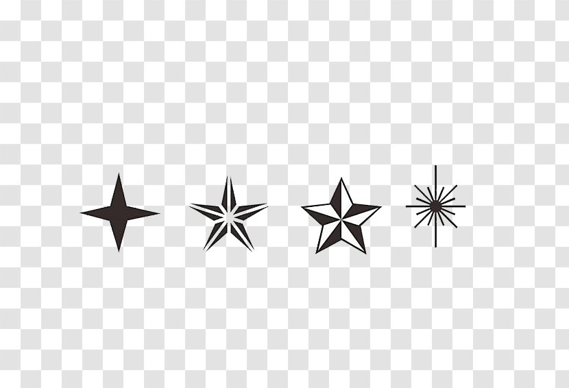 Pentagram Cross Star Polygon - Rgb Color Model - Black Five-pointed Material Transparent PNG