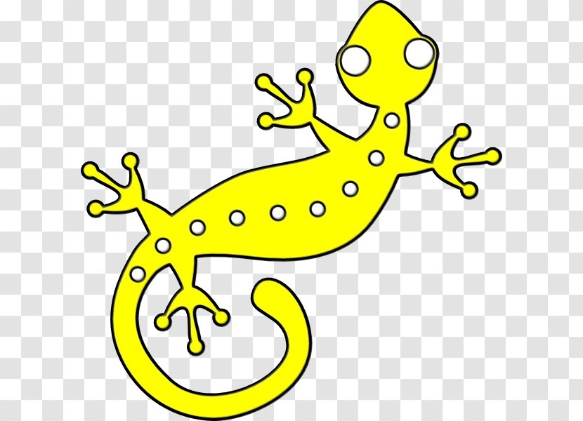 Yellow Clip Art Lizard Animal Figure Gecko - Tail - Sticker Transparent PNG