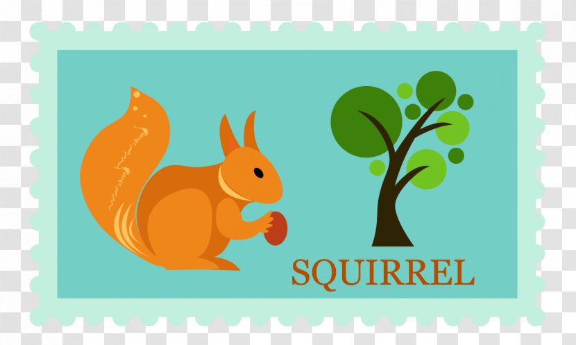 Postage Stamp Collecting Clip Art - Album - Vector Cute Squirrel Pattern Transparent PNG