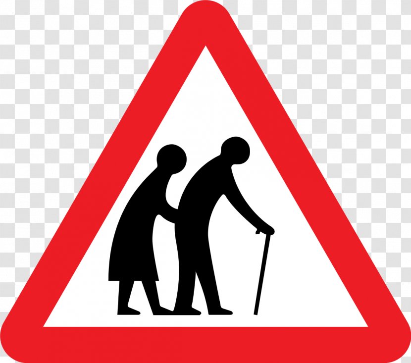 Road Signs In Singapore Old Age Traffic Sign Warning - Human Behavior Transparent PNG